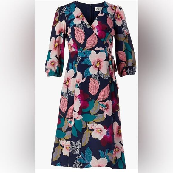 Eliza J Floral Faux wrap dress Size 4 - Picture 2 of 12
